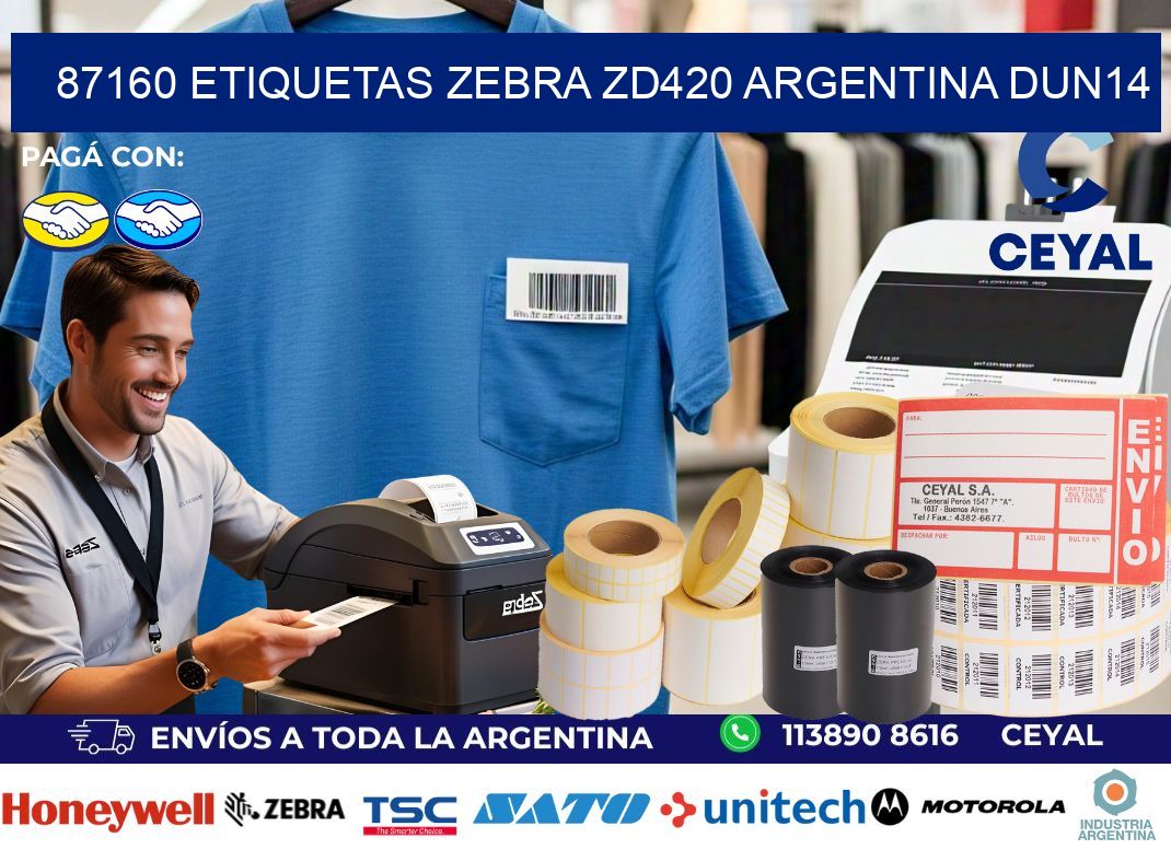 87160 etiquetas zebra zd420 argentina DUN14