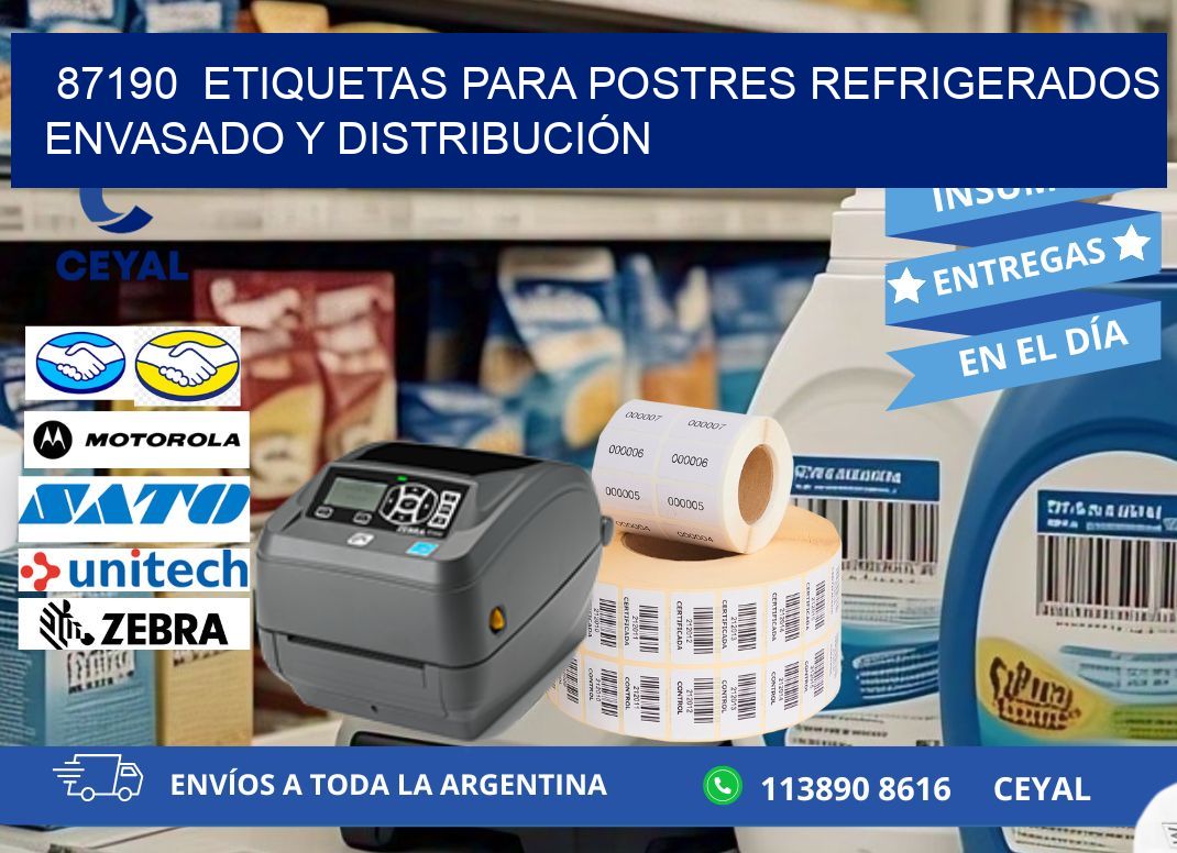 87190 ETIQUETAS PARA POSTRES REFRIGERADOS ENVASADO Y DISTRIBUCIÓN