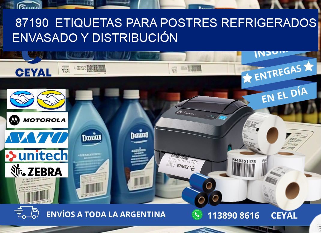 87190 ETIQUETAS PARA POSTRES REFRIGERADOS ENVASADO Y DISTRIBUCIÓN