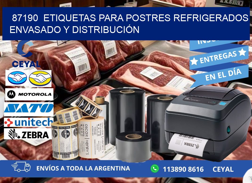 87190  ETIQUETAS PARA POSTRES REFRIGERADOS ENVASADO Y DISTRIBUCIÓN