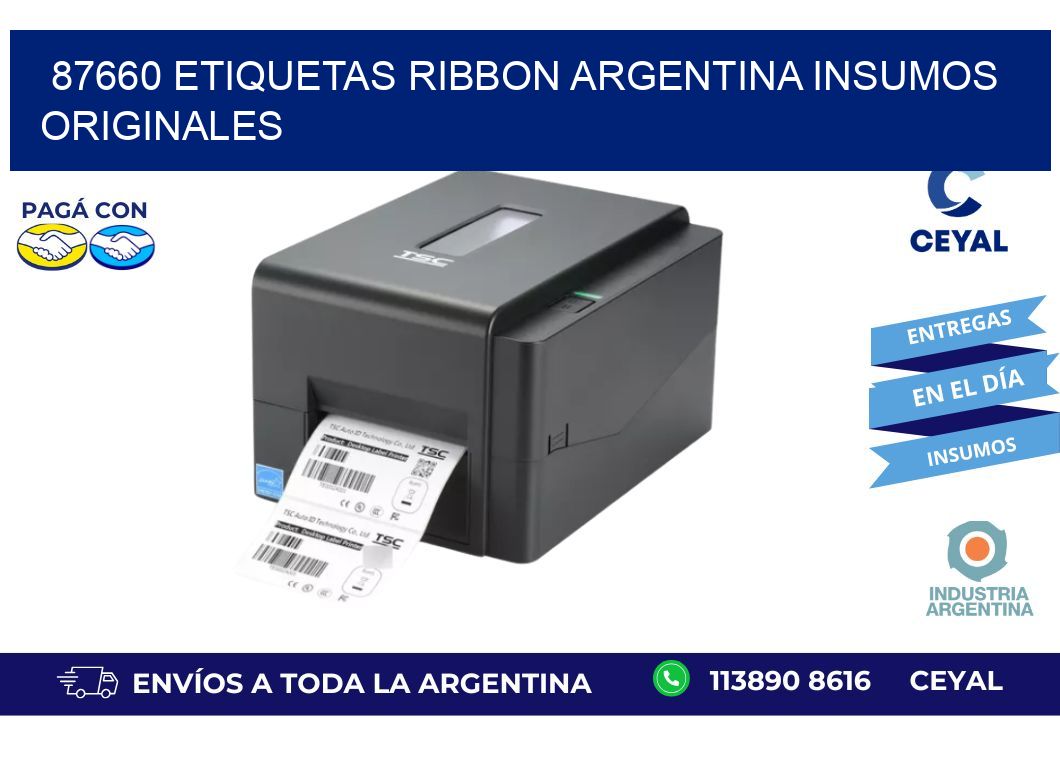 87660 etiquetas ribbon argentina INSUMOS ORIGINALES