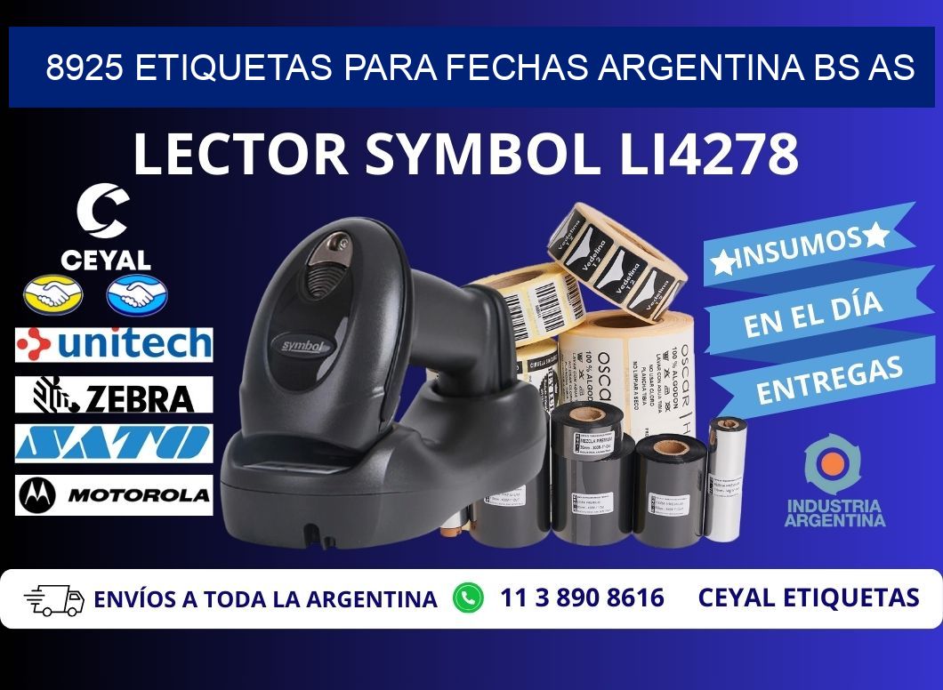 8925 ETIQUETAS PARA FECHAS ARGENTINA BS AS