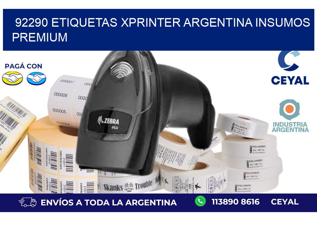 92290 etiquetas xprinter argentina INSUMOS PREMIUM