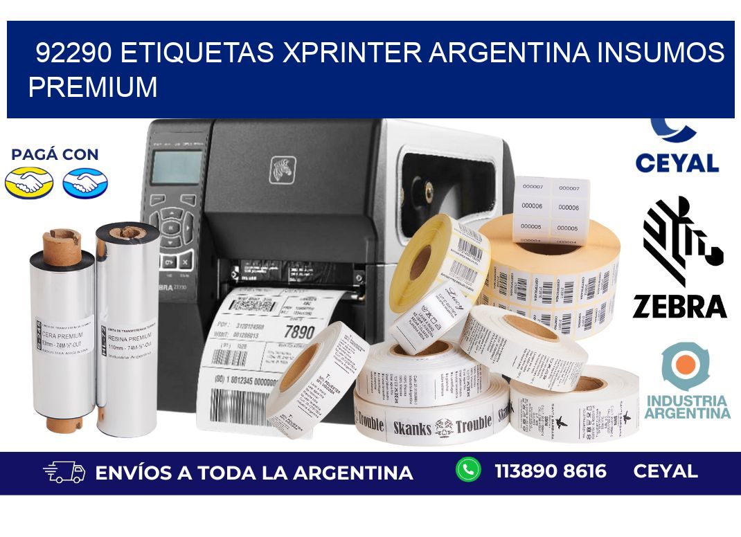 92290 etiquetas xprinter argentina INSUMOS PREMIUM