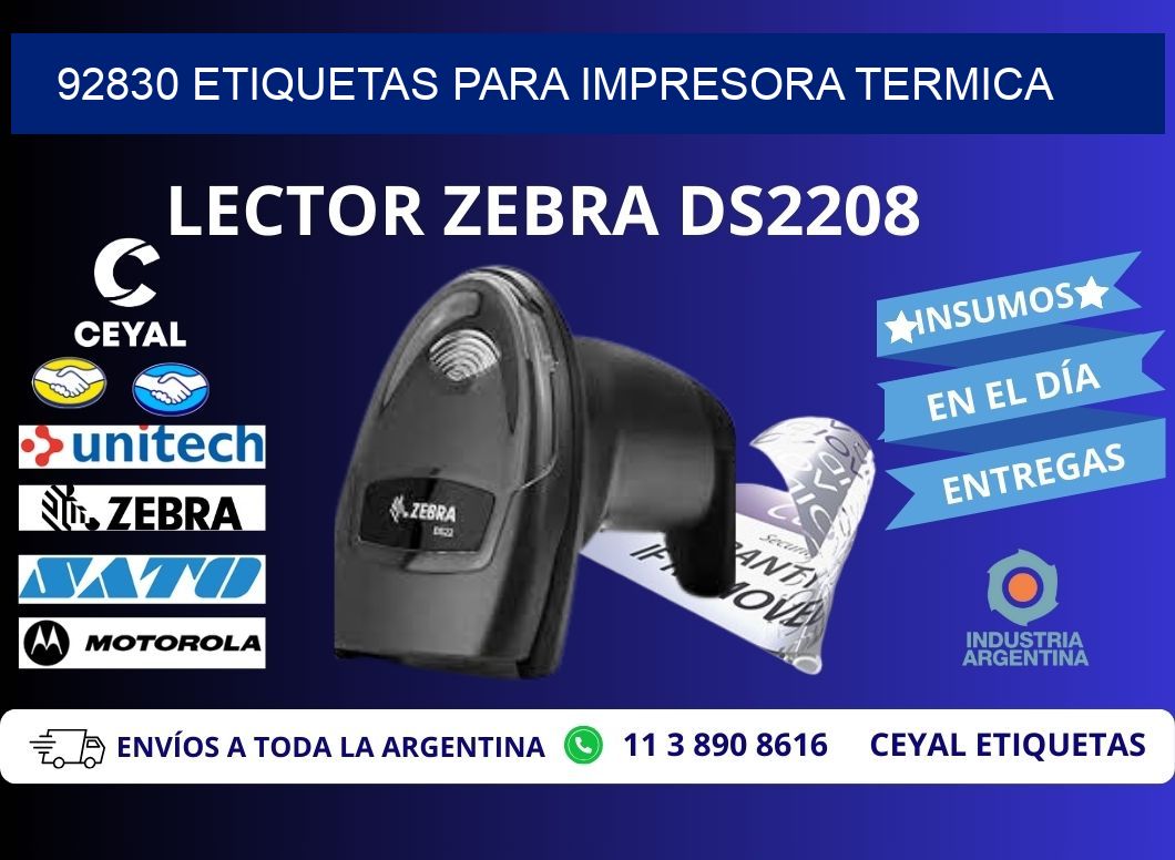 92830 ETIQUETAS PARA IMPRESORA TERMICA