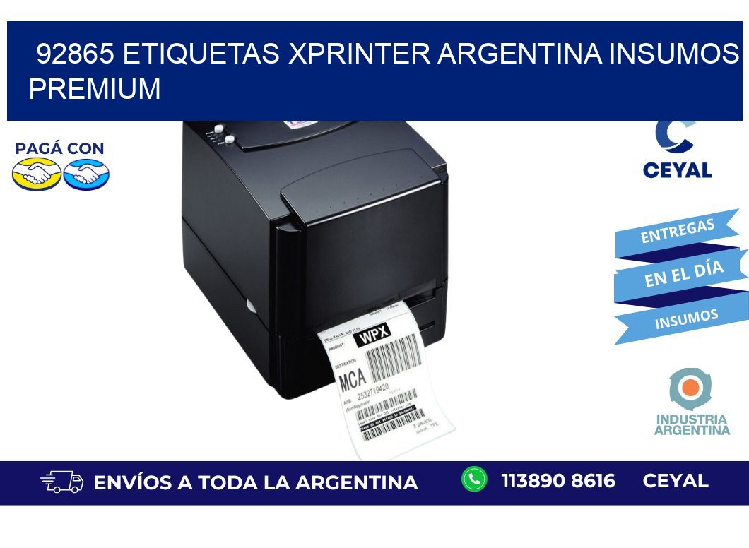 92865 etiquetas xprinter argentina INSUMOS PREMIUM