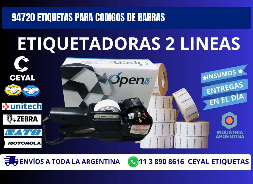 94720 ETIQUETAS PARA CODIGOS DE BARRAS
