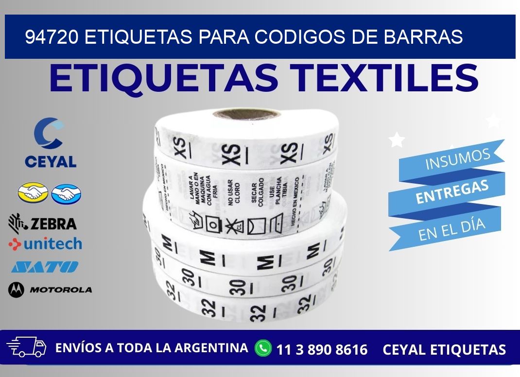 94720 ETIQUETAS PARA CODIGOS DE BARRAS