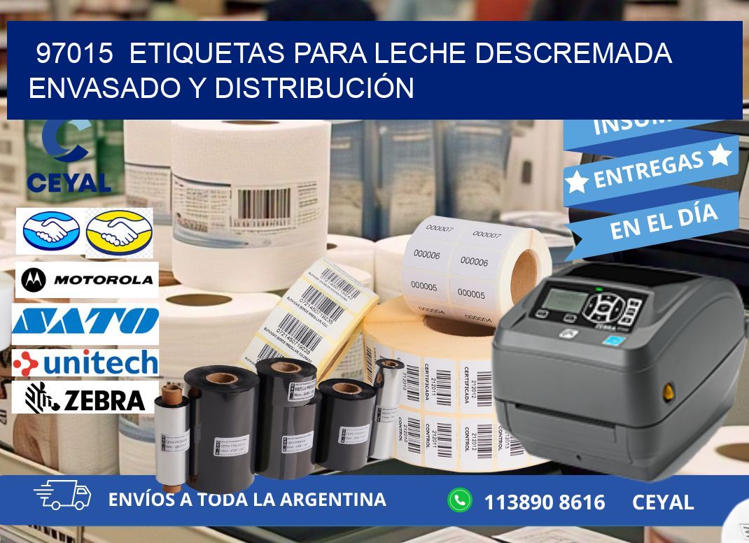 97015  ETIQUETAS PARA LECHE DESCREMADA ENVASADO Y DISTRIBUCIÓN