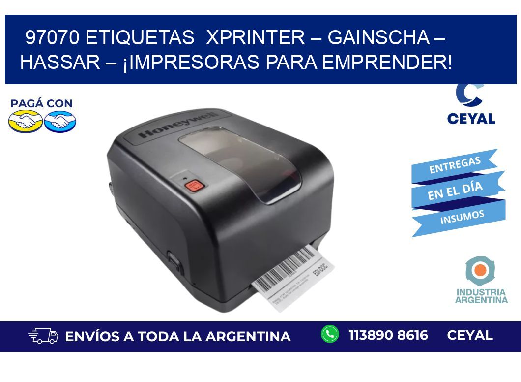 97070 etiquetas Xprinter – Gainscha – Hassar – ¡Impresoras para Emprender!