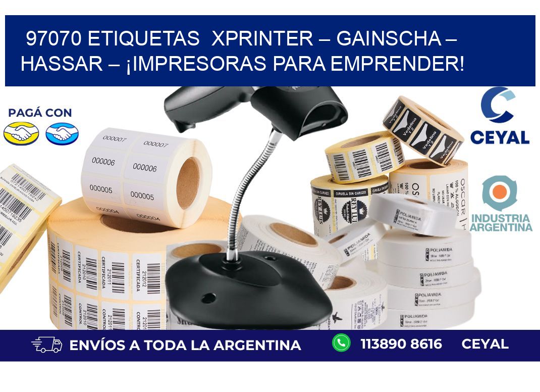 97070 etiquetas Xprinter – Gainscha – Hassar – ¡Impresoras para Emprender!