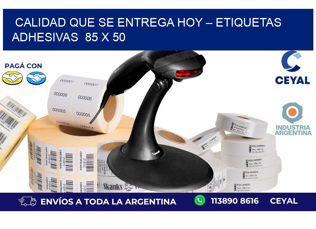 Calidad que se Entrega Hoy – Etiquetas Adhesivas 85 x 50