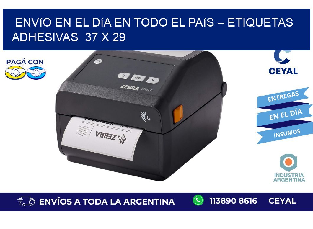 Envío en el Día en Todo el País – Etiquetas Adhesivas 37 x 29