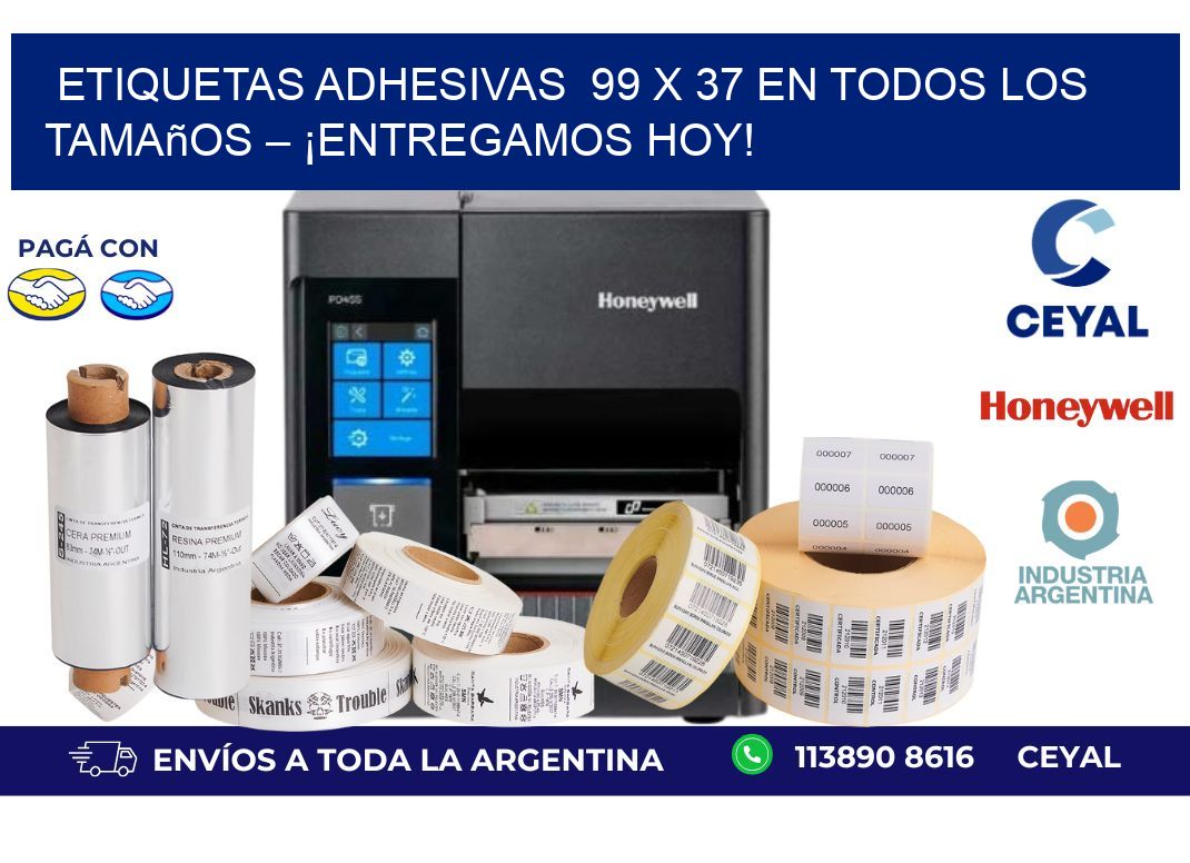 Etiquetas Adhesivas 99 x 37 en Todos los Tamaños – ¡Entregamos Hoy!