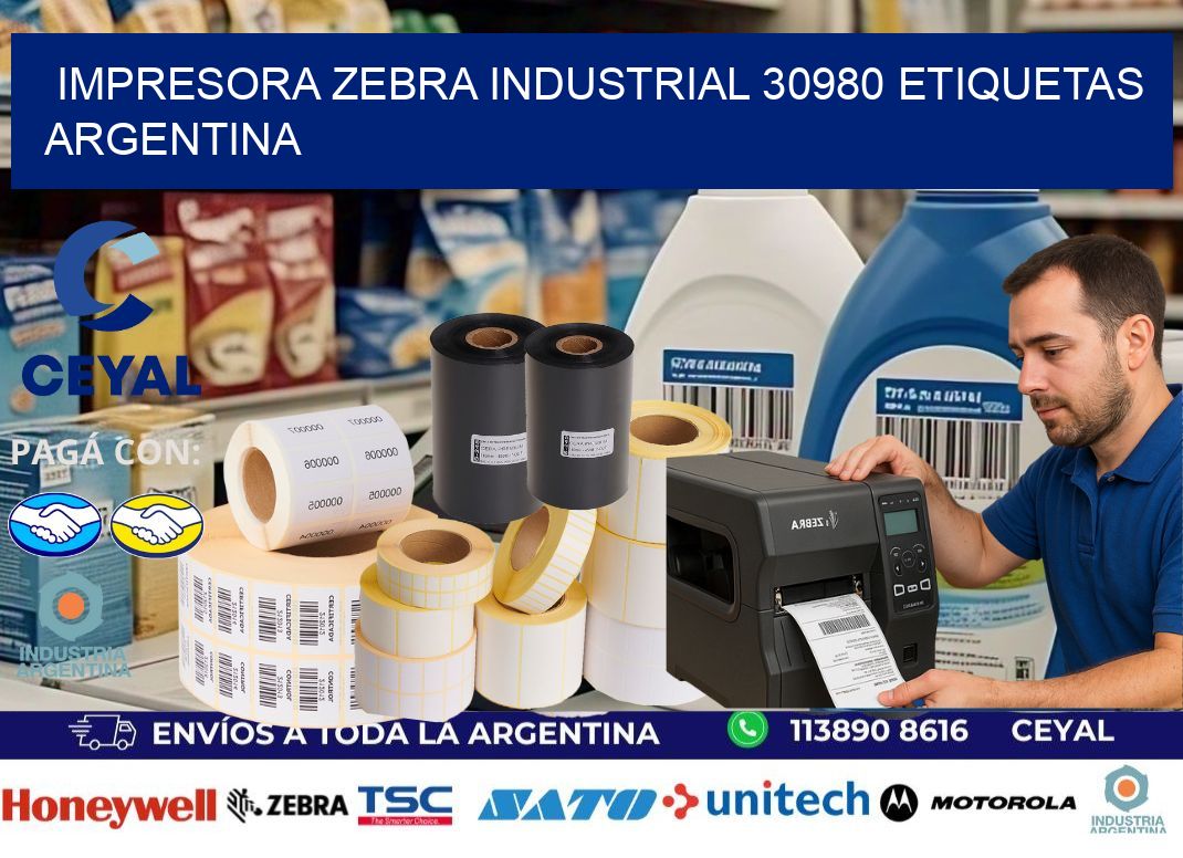 Impresora zebra industrial 30980 etiquetas argentina