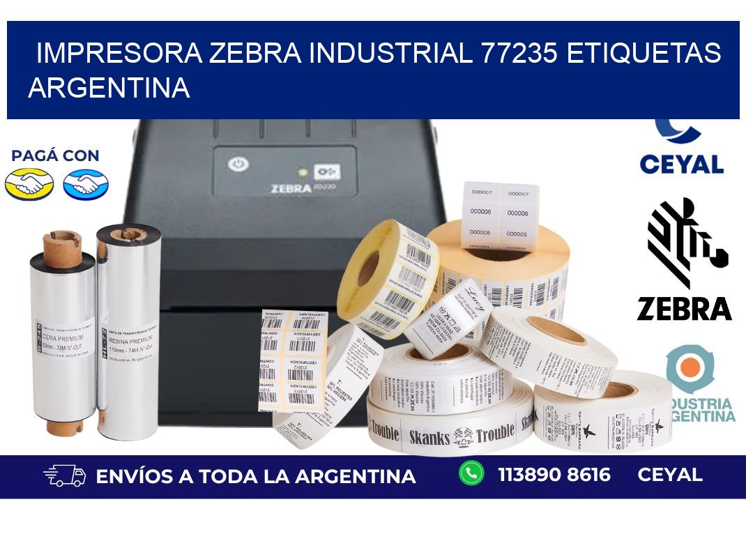 Impresora zebra industrial 77235 etiquetas argentina
