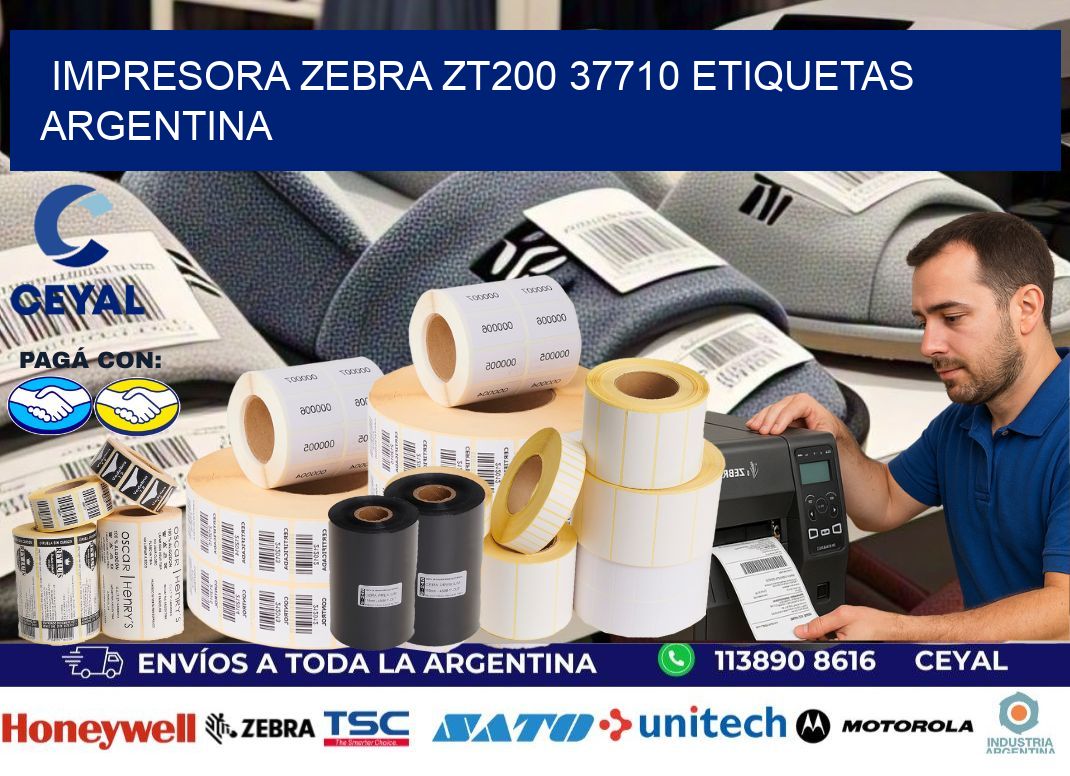Impresora zebra zt200 37710 etiquetas argentina