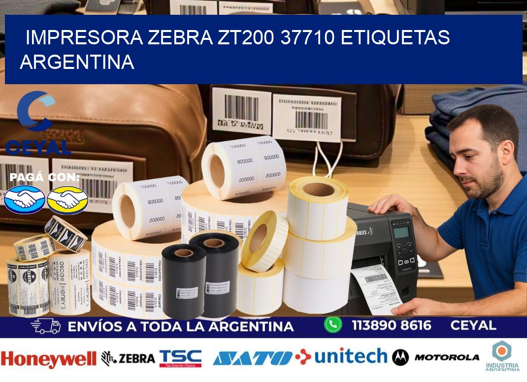 Impresora zebra zt200 37710 etiquetas argentina