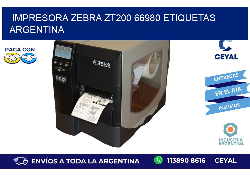 Impresora zebra zt200 66980 etiquetas argentina