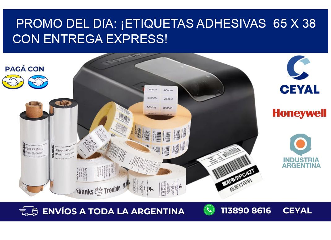 Promo del Día: ¡Etiquetas Adhesivas 65 x 38 con Entrega Express!