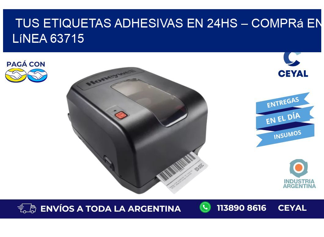 Tus Etiquetas Adhesivas en 24hs – Comprá en Línea 63715
