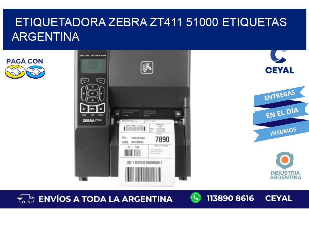 etiquetadora zebra zt411 51000 etiquetas argentina