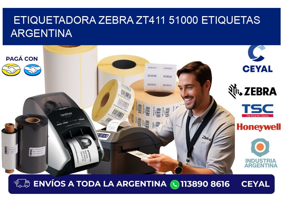 etiquetadora zebra zt411 51000 etiquetas argentina