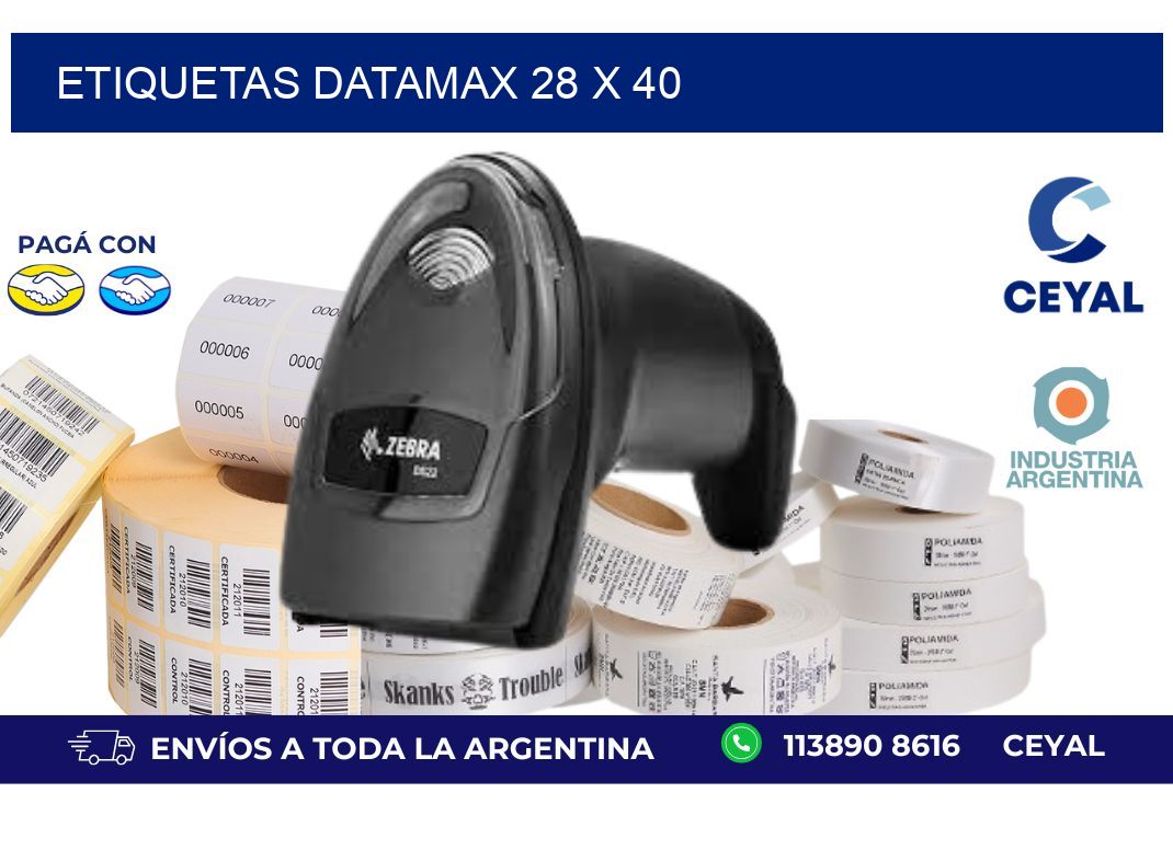 etiquetas datamax 28 x 40