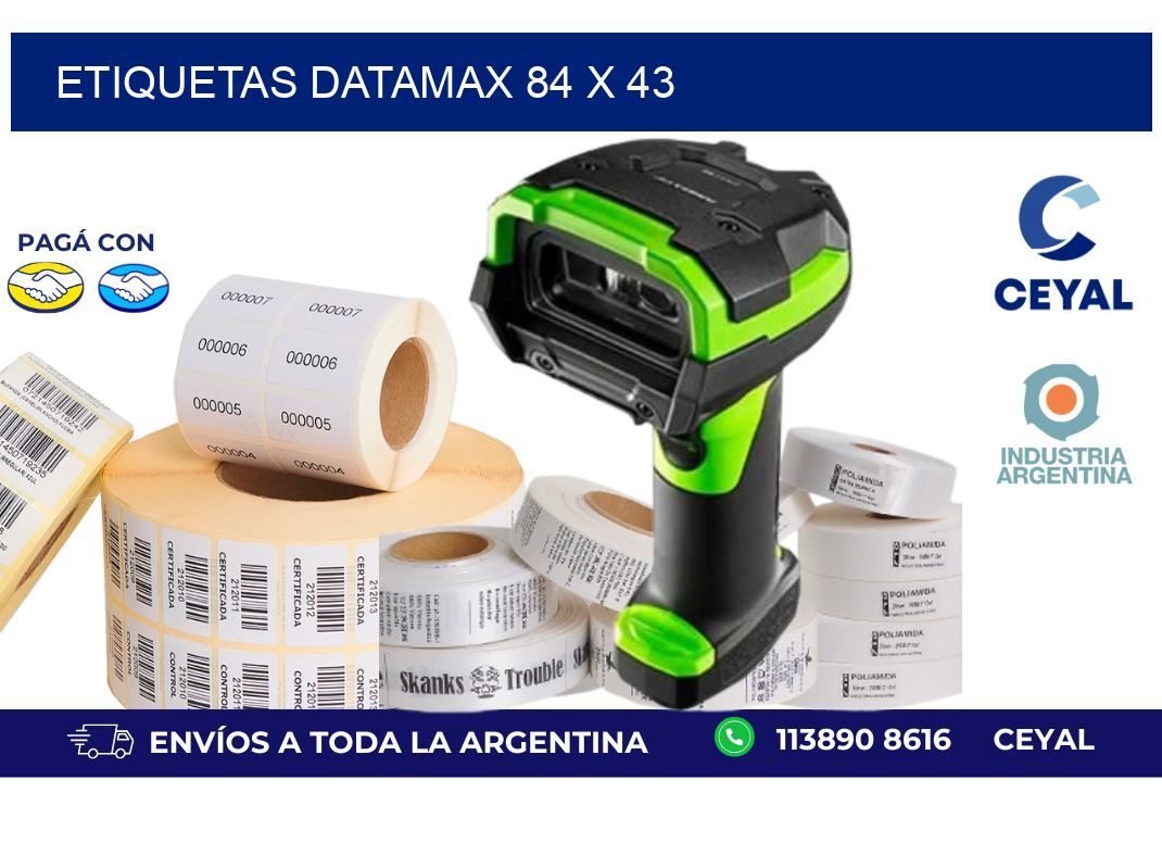 etiquetas datamax 84 x 43