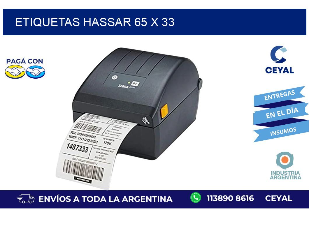 etiquetas hassar 65 x 33