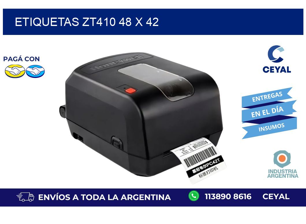 etiquetas zt410 48 x 42