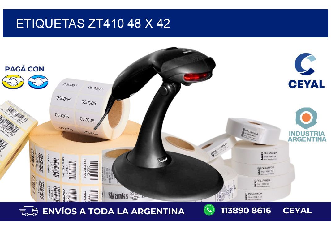 etiquetas zt410 48 x 42