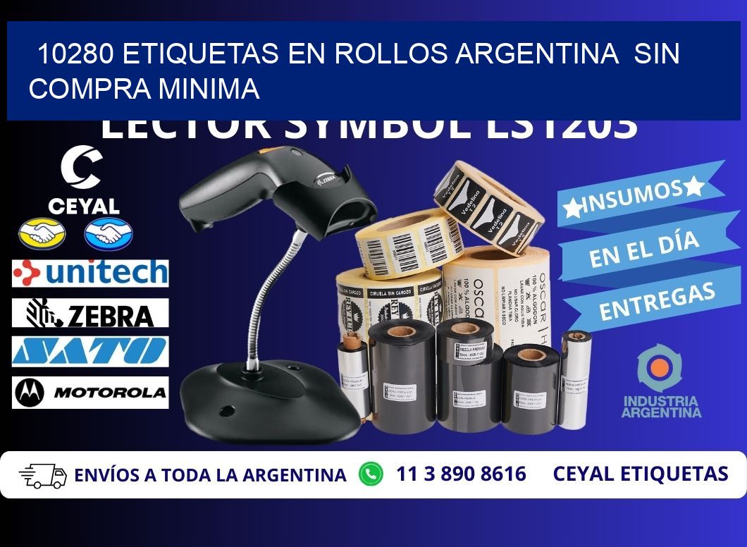 10280 ETIQUETAS EN ROLLOS ARGENTINA SIN COMPRA MINIMA
