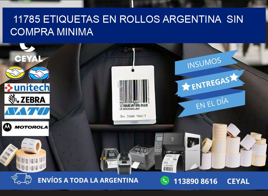 11785 ETIQUETAS EN ROLLOS ARGENTINA SIN COMPRA MINIMA