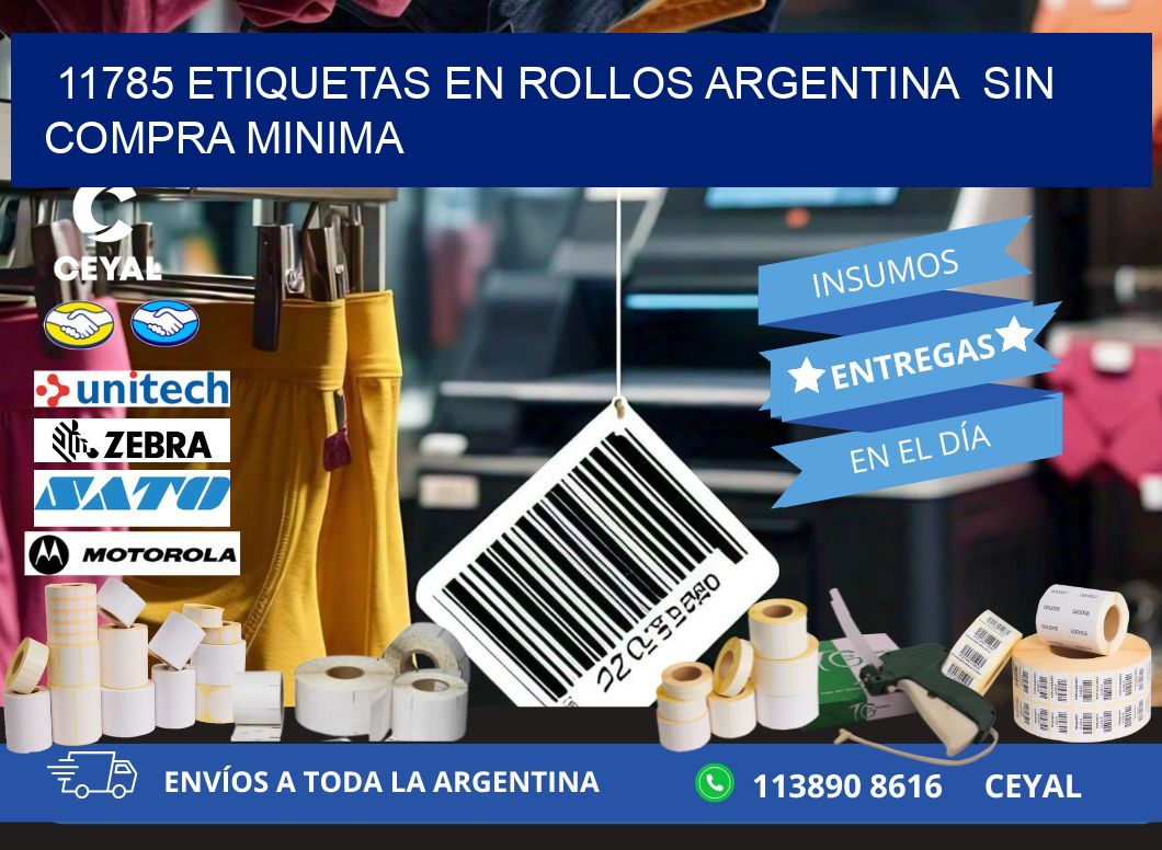 11785 ETIQUETAS EN ROLLOS ARGENTINA SIN COMPRA MINIMA