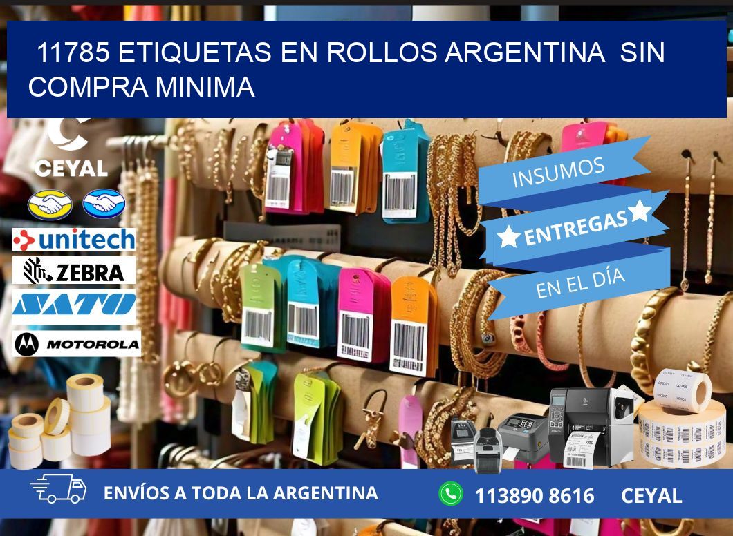 11785 ETIQUETAS EN ROLLOS ARGENTINA SIN COMPRA MINIMA