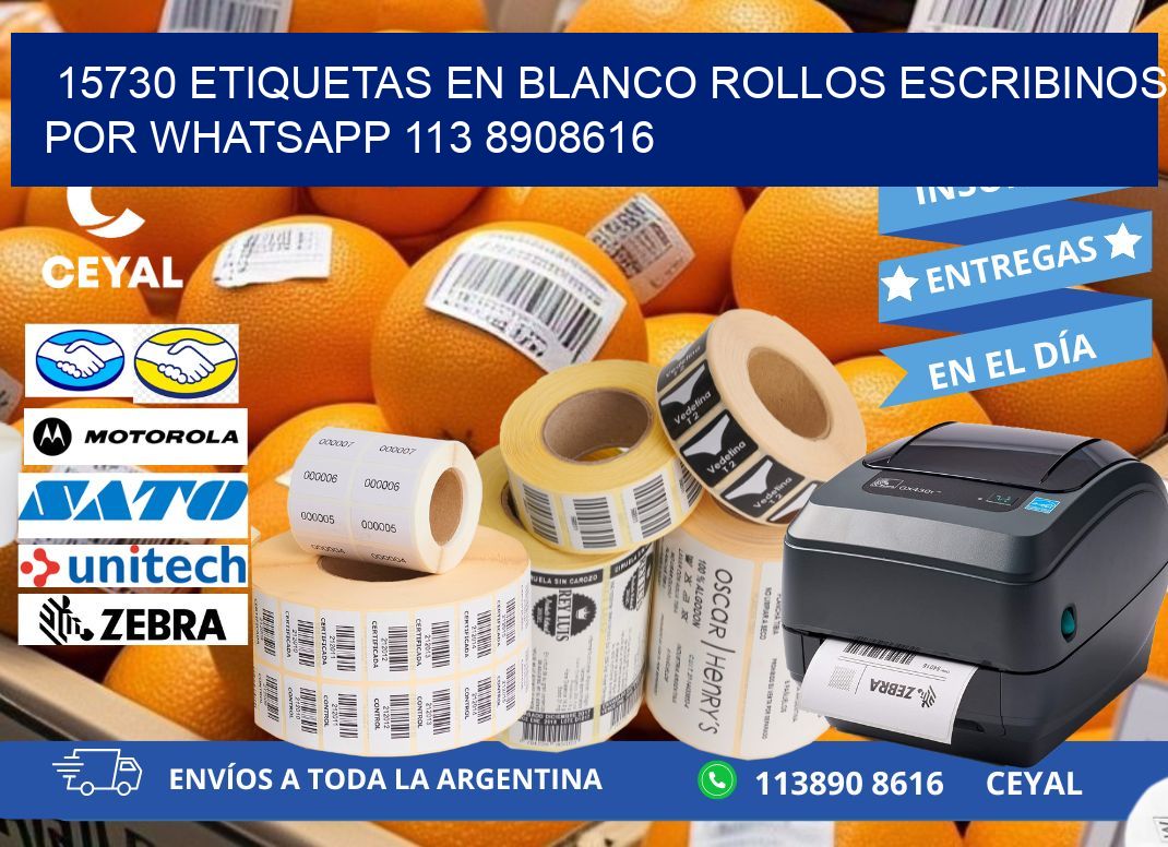 15730 ETIQUETAS EN BLANCO ROLLOS ESCRIBINOS POR WHATSAPP 113 8908616