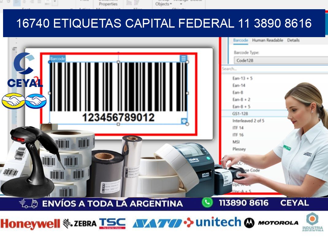 16740 ETIQUETAS CAPITAL FEDERAL 11 3890 8616