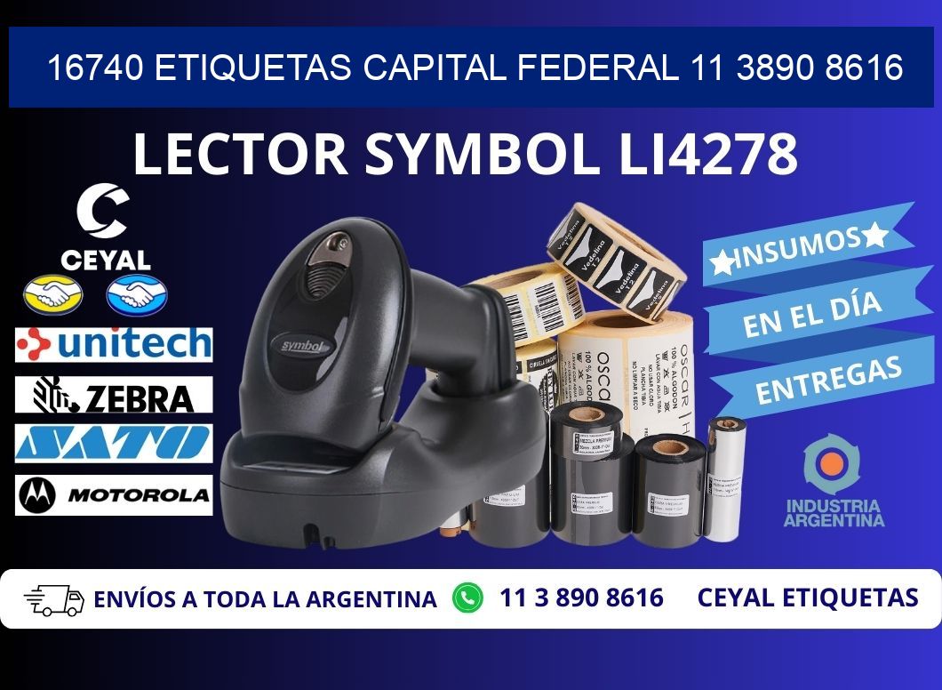 16740 ETIQUETAS CAPITAL FEDERAL 11 3890 8616