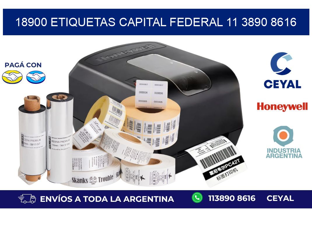 18900 ETIQUETAS CAPITAL FEDERAL 11 3890 8616
