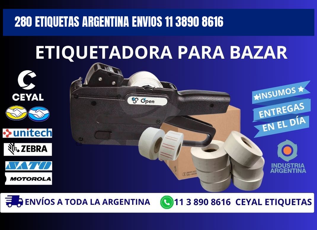 280 ETIQUETAS ARGENTINA ENVIOS 11 3890 8616