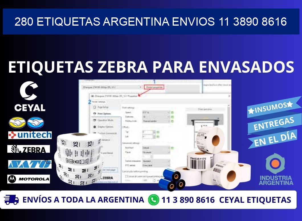 280 ETIQUETAS ARGENTINA ENVIOS 11 3890 8616
