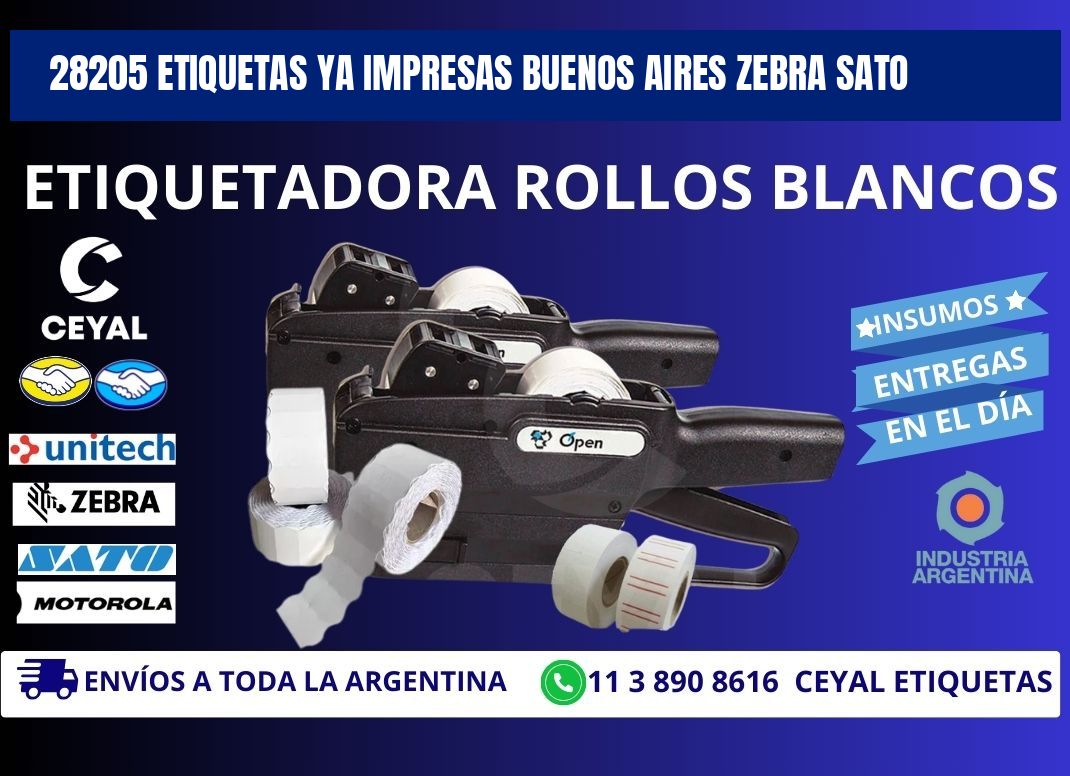 28205 ETIQUETAS YA IMPRESAS BUENOS AIRES ZEBRA SATO