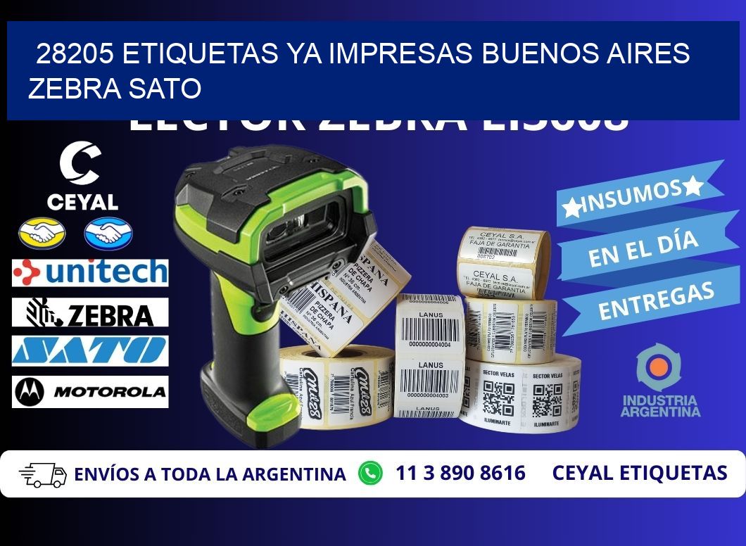 28205 ETIQUETAS YA IMPRESAS BUENOS AIRES ZEBRA SATO