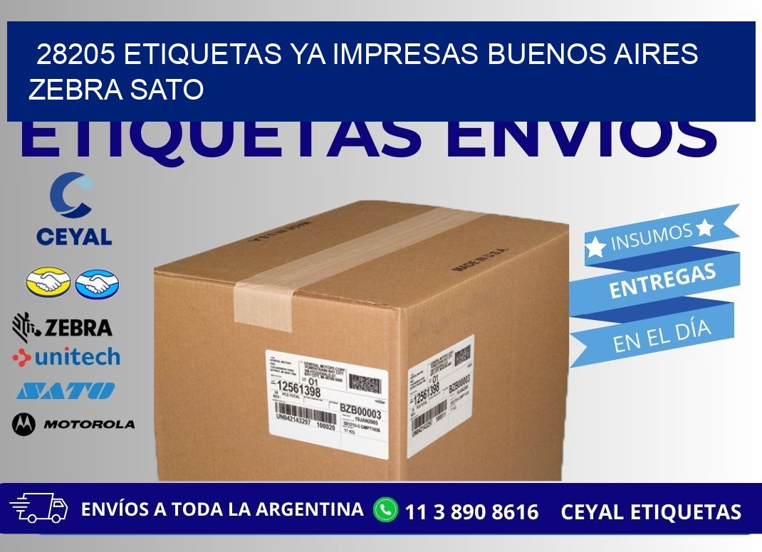 28205 ETIQUETAS YA IMPRESAS BUENOS AIRES ZEBRA SATO