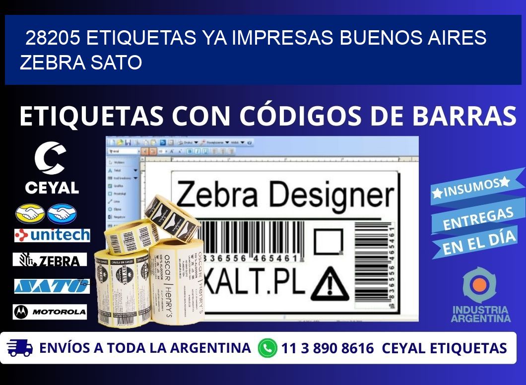 28205 ETIQUETAS YA IMPRESAS BUENOS AIRES ZEBRA SATO