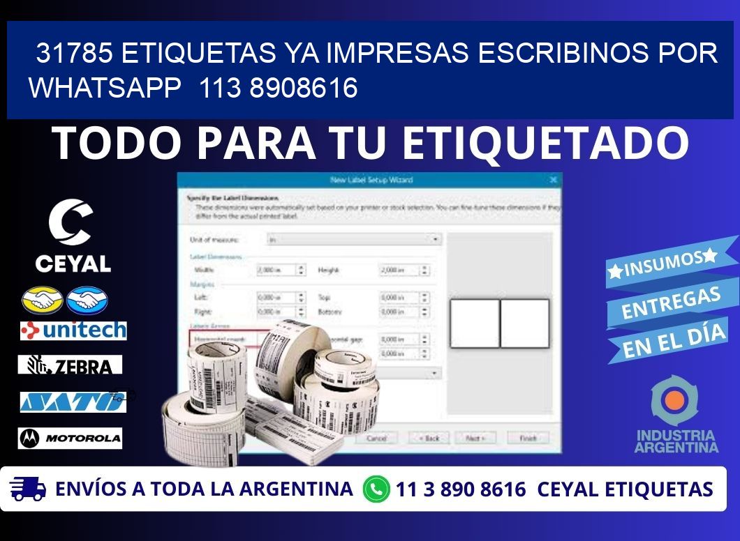 31785 ETIQUETAS YA IMPRESAS ESCRIBINOS POR WHATSAPP 113 8908616