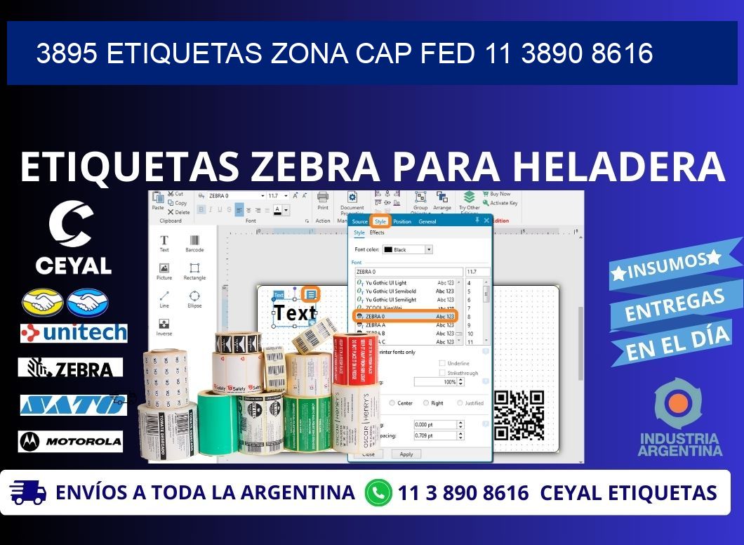 3895 ETIQUETAS ZONA CAP FED 11 3890 8616