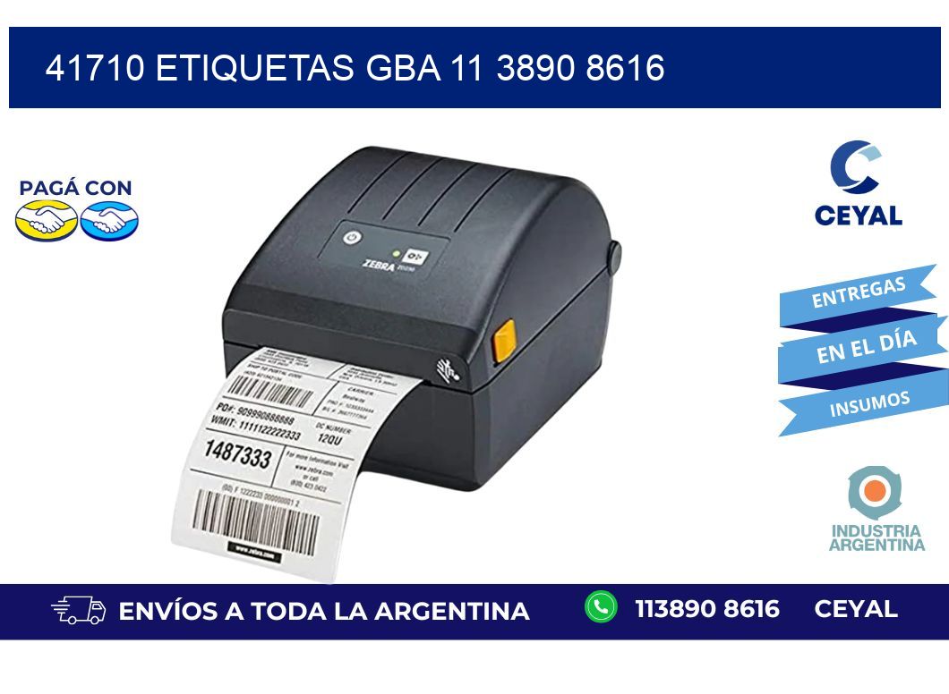41710 ETIQUETAS GBA 11 3890 8616