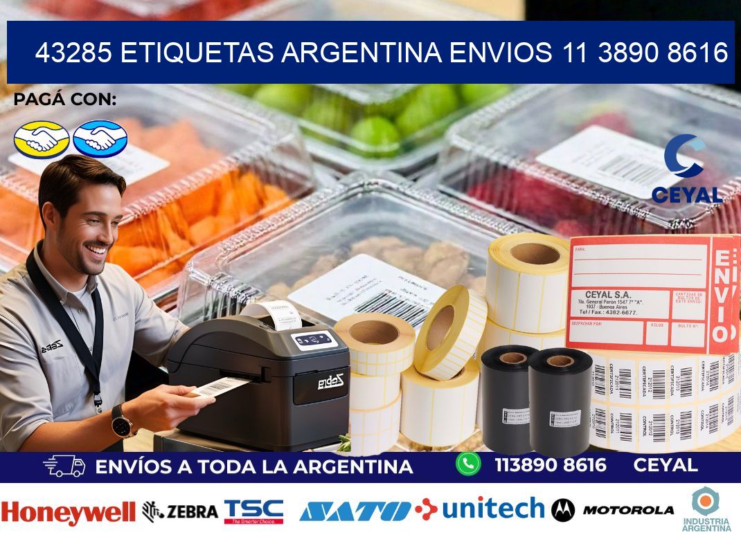 43285 ETIQUETAS ARGENTINA ENVIOS 11 3890 8616